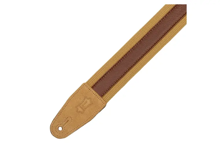 Levy's MC2CG-TAN-TAN 2'' Cotton Combo Adjustable to 60'' NAT Leather Strip on 