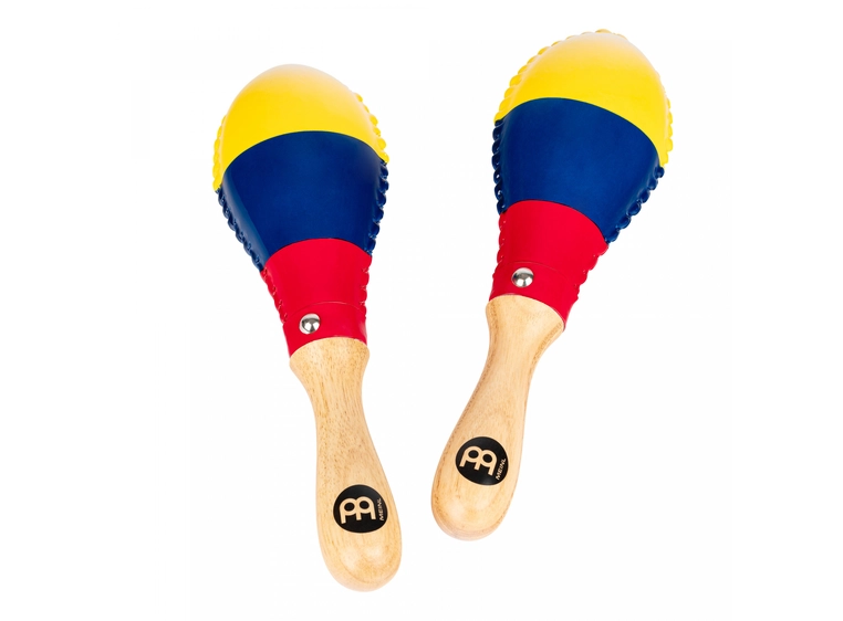Meinl MSM3CO Maracas Rawhide Traditional Colombia Flag 