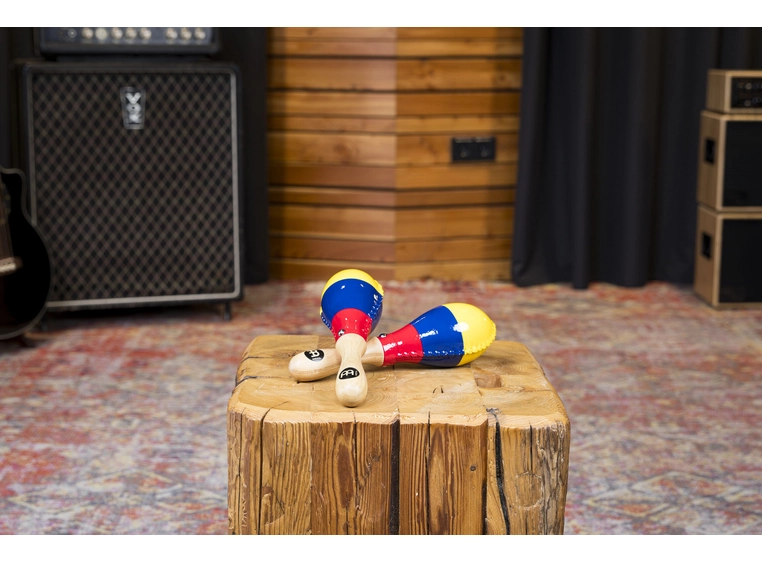 Meinl MSM3CO Maracas Rawhide Traditional Colombia Flag 