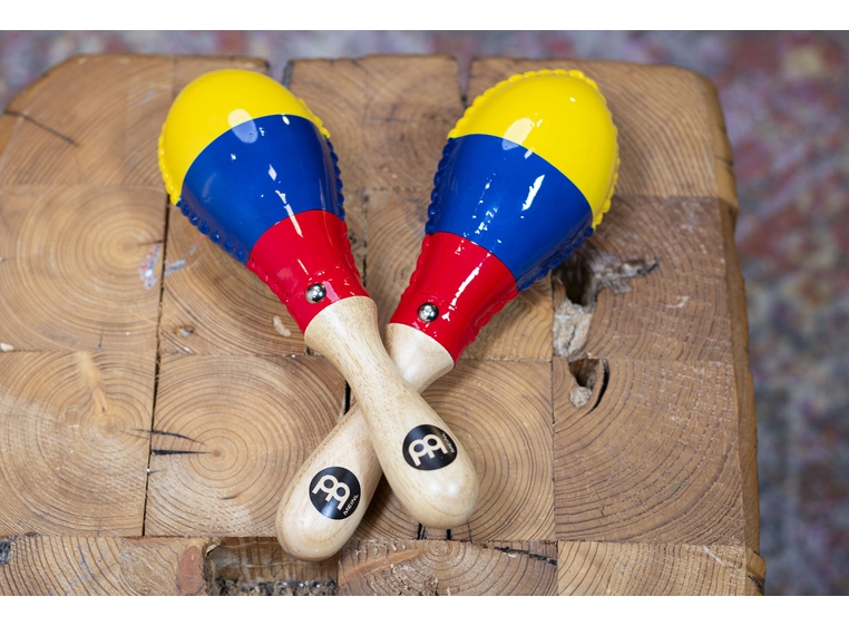 Meinl MSM3CO Maracas Rawhide Traditional Colombia Flag 