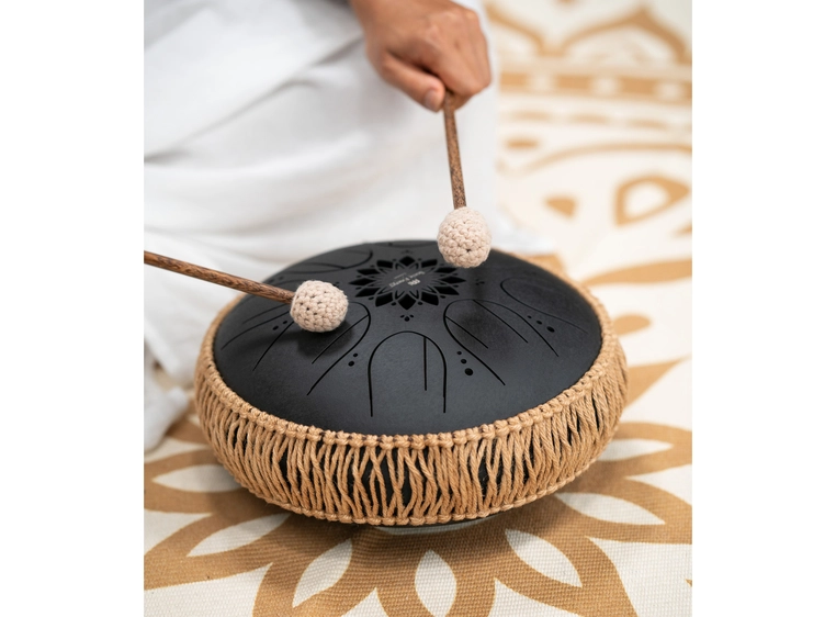 Meinl Sonic Energy MOSTD1BK Medium Octave Steel Tongue Drum, B Minor, Black 