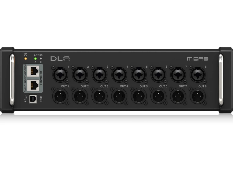 Midas DL8 PoE powered 8in/8out stage box 