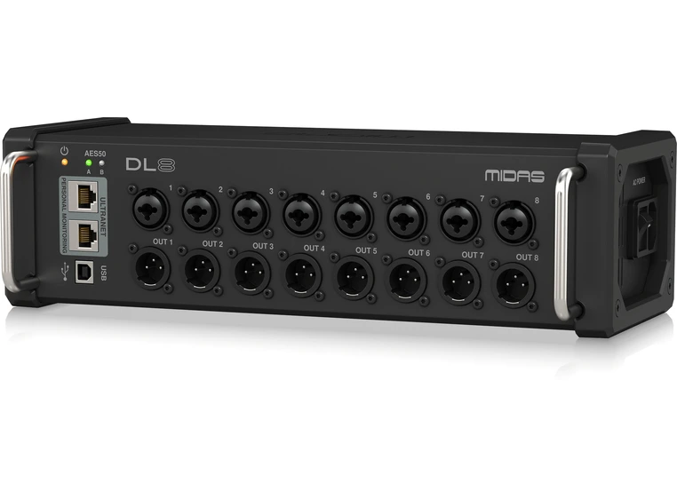 Midas DL8 PoE powered 8in/8out stage box 