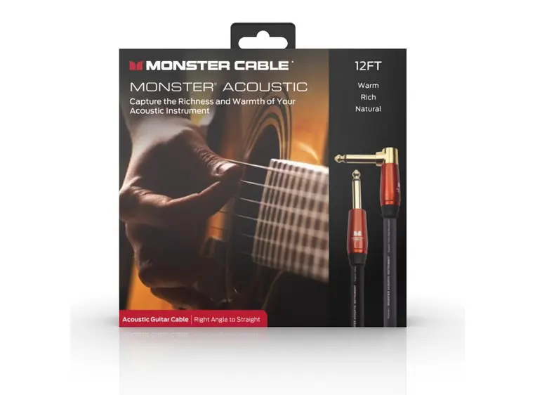 Monster Acoustic 12 ft angled-straight 1/4" plugs (600557) 