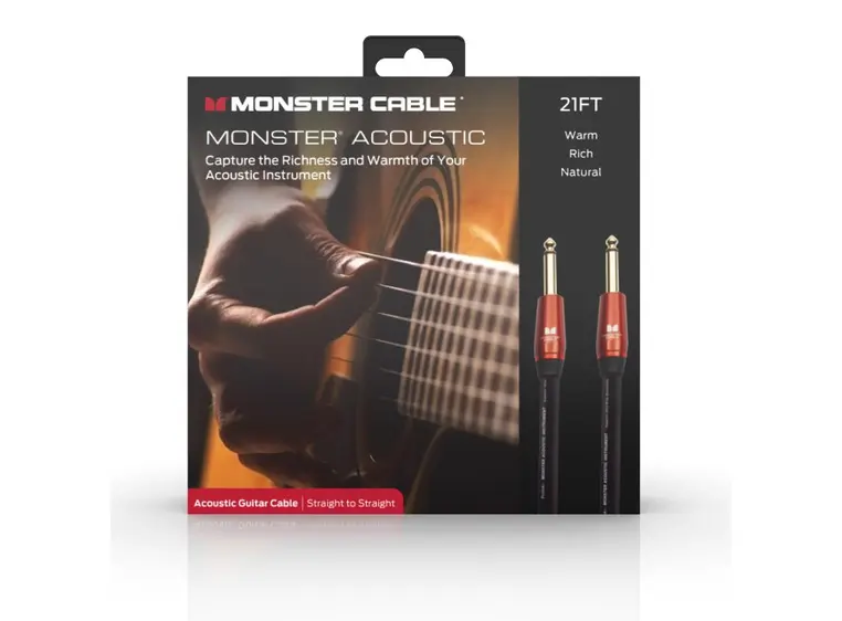 Monster Acoustic 21 ft. straight 1/4" plugs (600558) 