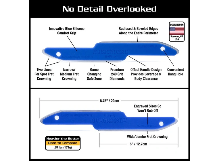 MusicNomad MN850 Diamond Coated Crowning File 