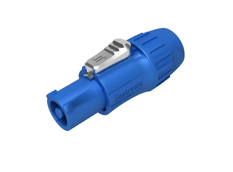 SEETRONIC SAC3FCA for kabel Blå, strøm inn. Kompatibel med powerCON 