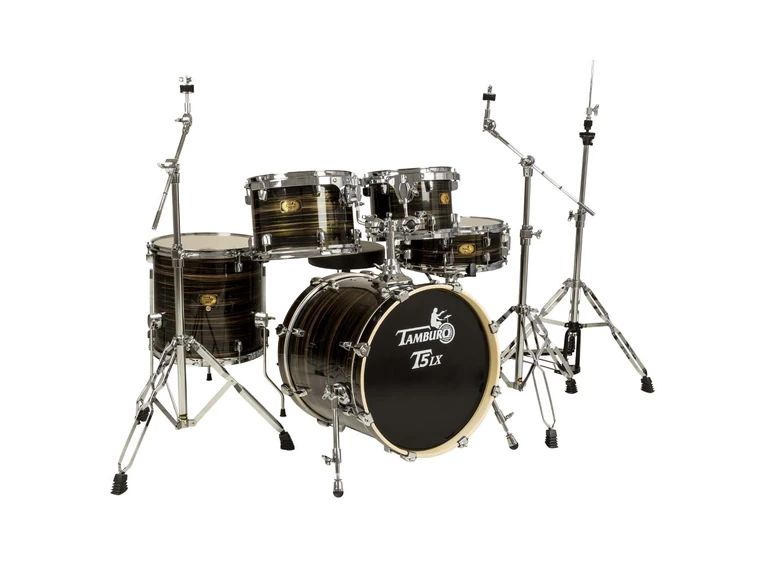 Tamburo TB T5LXS18WGBK Trommesett WRAP/PVC black wood, 18" bass drum 