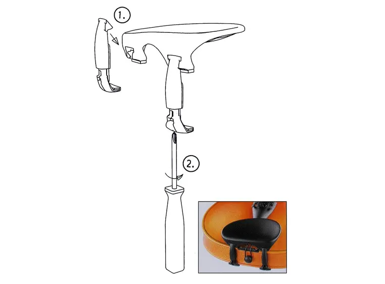 Wittner Violin Chinrest Center Mount 4/4 