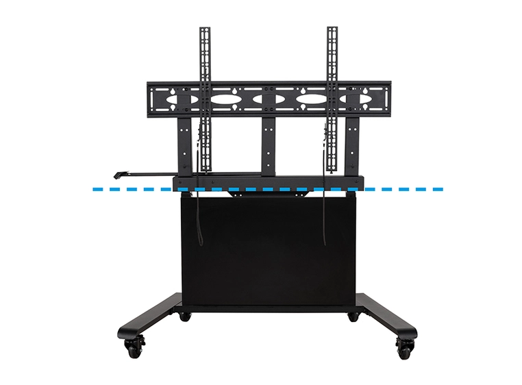 B-Tech BT8568/B Motorised Height Adjustable Flat Screen Trolley, Black 