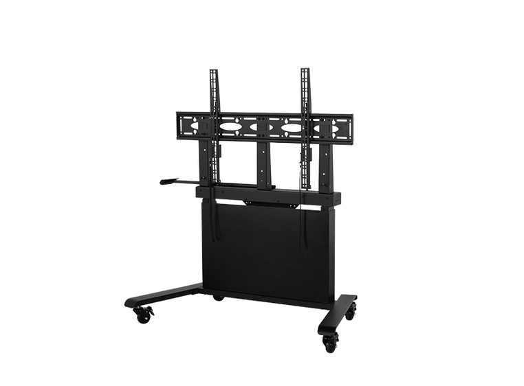 B-Tech BT8568/B Motorised Height Adjustable Flat Screen Trolley, Black 