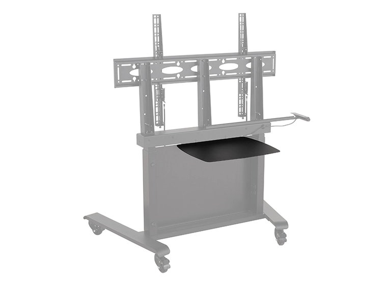 B-Tech BT8568/B Motorised Height Adjustable Flat Screen Trolley, Black 