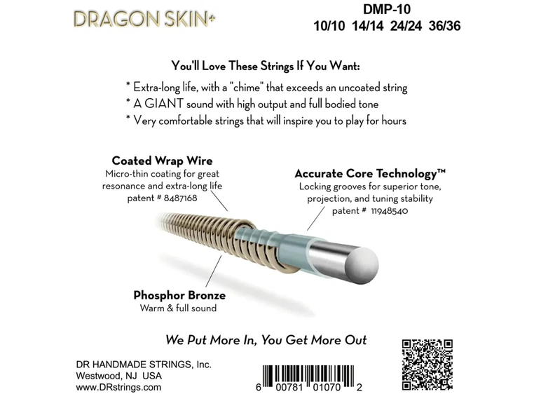 DR Strings DMP-10 Dragon skin+ mandolin (010-036) 