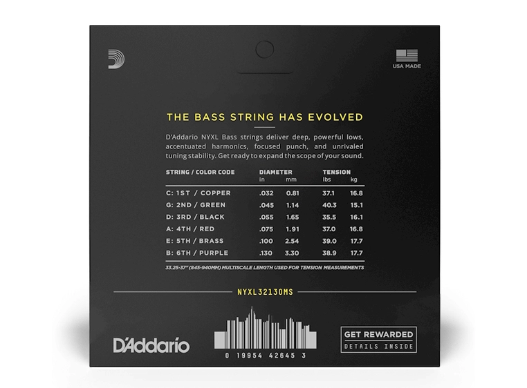 D'Addario NYXL32130MS Basstrenger 