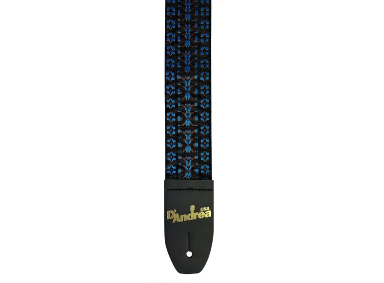 D'Andrea 2" Woven Guitar Strap Tapestry Hootenanny, Blue 