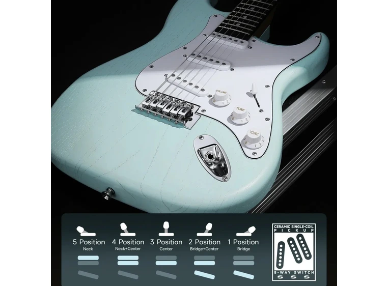 Donner DST-80 el-gitar pakke surf green 