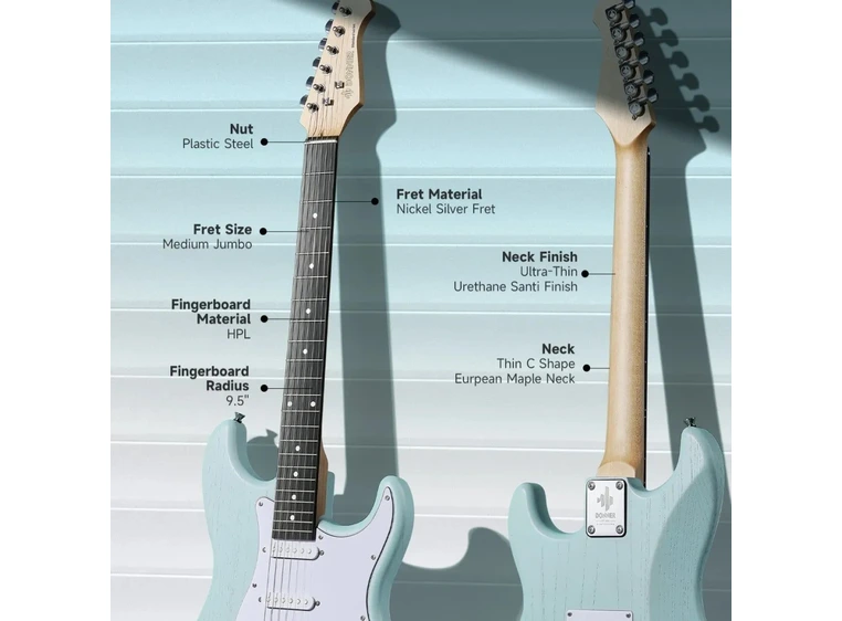 Donner DST-80 el-gitar pakke surf green 