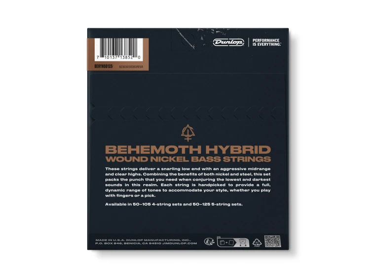 Dunlop BEHYN50125 Behemoth Hybrid Wound (050-125) Nickel Steels 