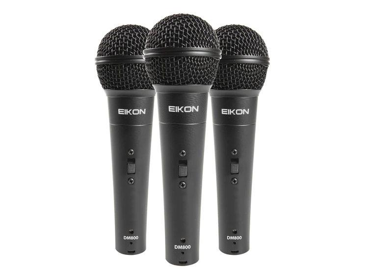 Eikon DM800Kit Kit3 Dynamic Microphones m/ switch 