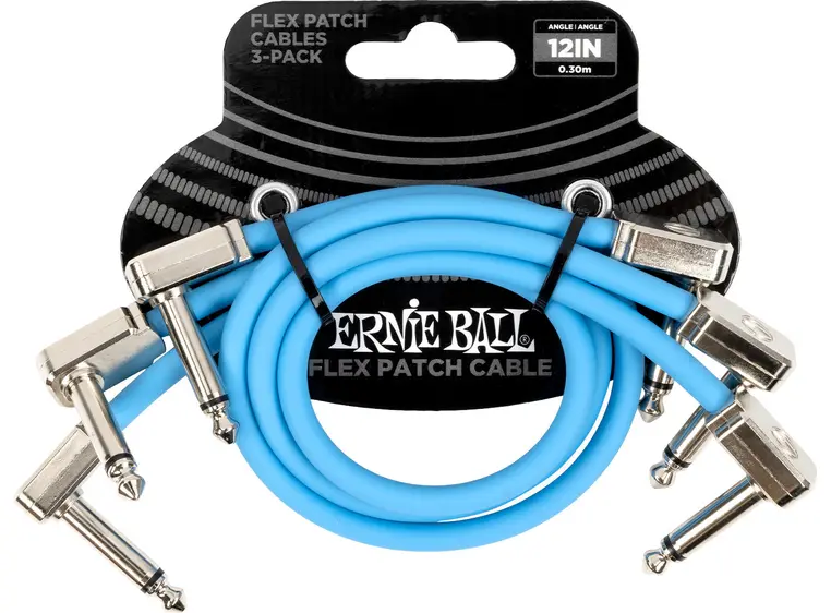 Ernie Ball EB-6461 Flex Patchkabel Blue 30cm 3-pack 