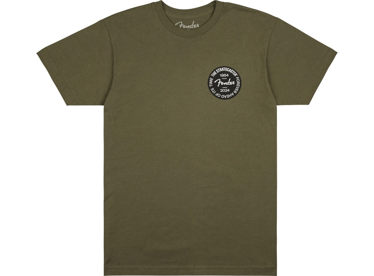 Fender Strat 70th Anniversary Badge Tee Olive, S 