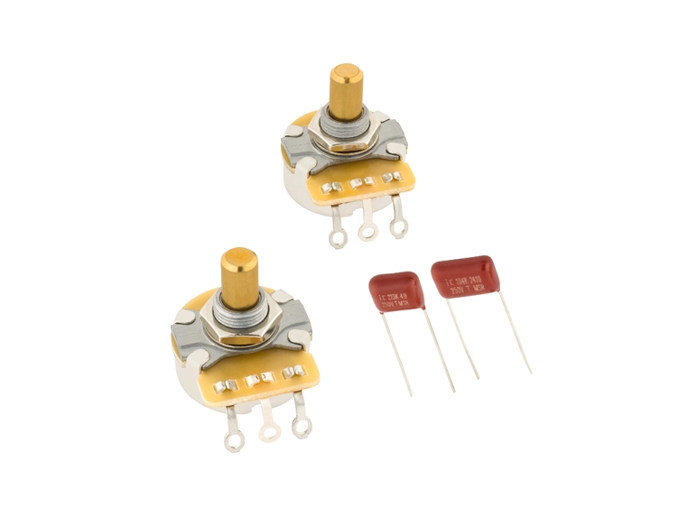 Fender Telecaster Solid Shaft Potentiometer and Capacitor Kit, 2-Pack 