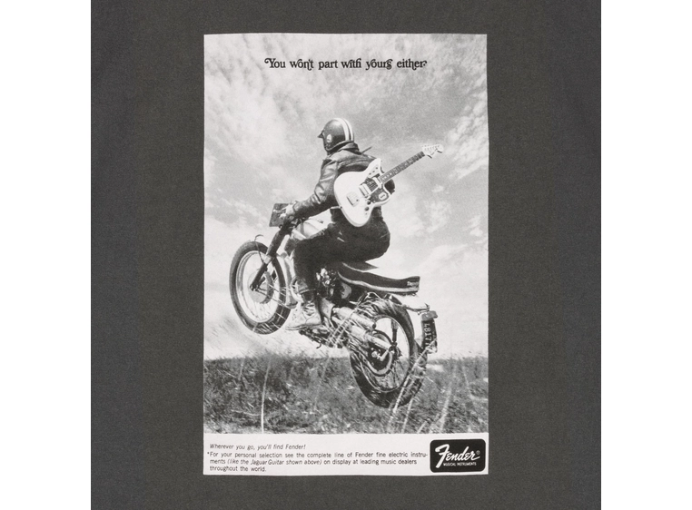 Fender Vintage Ad Biker Tee, Graphite XXL 