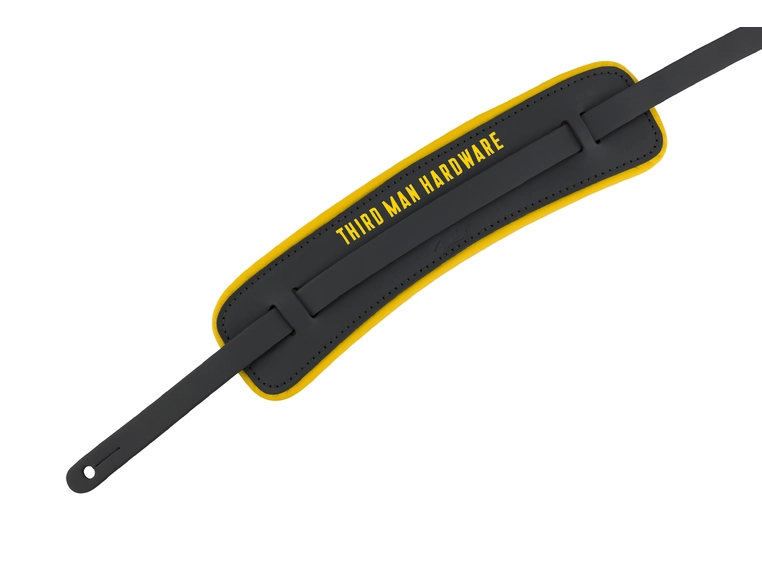 Fender X Third Man Hardware Leather Strap, Black/Yellow 