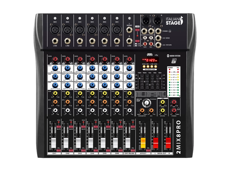 Italian Stage 2MIX8PRO Analog Mikser 8-kanaler 