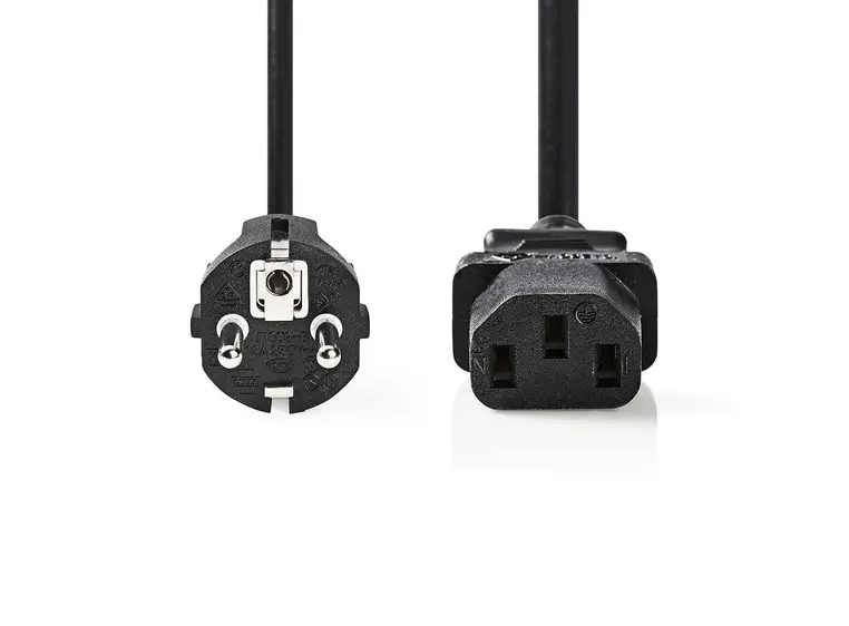 KAGU Schuko-EUR kabel, 5 meter, sort Rett Schuko og rett EURO, 3x1mm2 