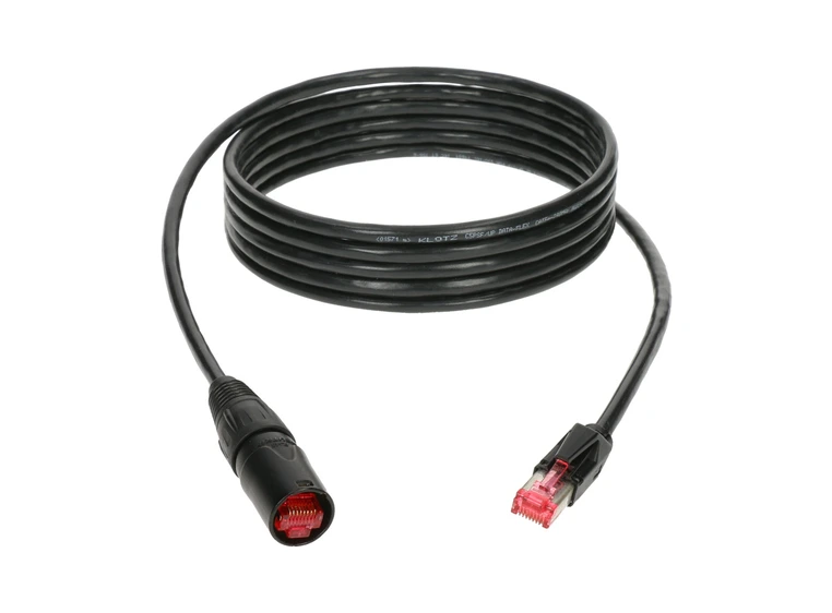 Klotz RAMCAT5E SF/UTP EtherCON NE8MC/RJ45 PUR Patch Blk 1m 