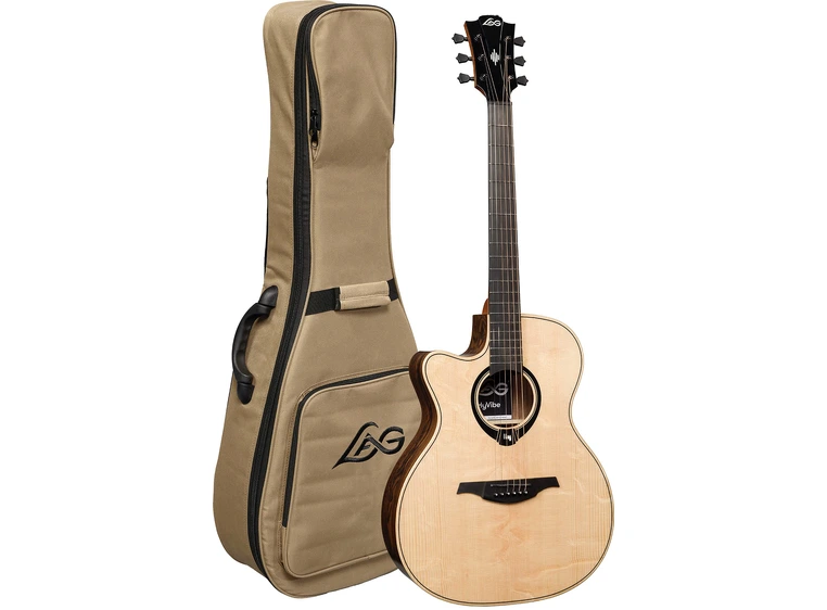 Lag Guitars HV30-L-ACE Lefthand HyVibe 30 Auditorium Cutaway Gloss 