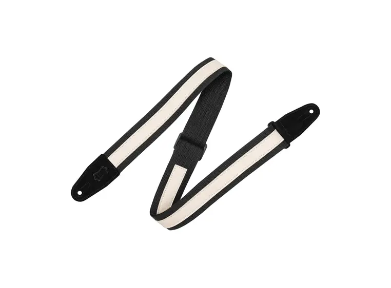 Levy's MC2CG-BLK-CRM 2'' Cotton Combo Adjustable to 60'' CRM Leather Strip on 