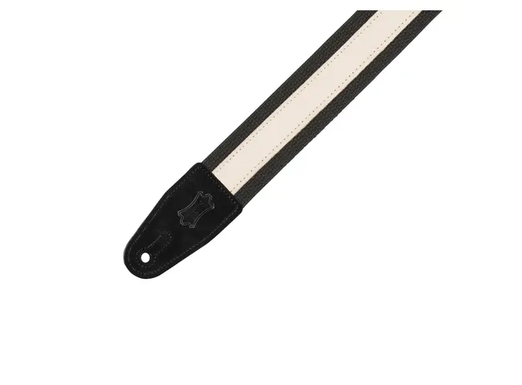 Levy's MC2CG-BLK-CRM 2'' Cotton Combo Adjustable to 60'' CRM Leather Strip on 