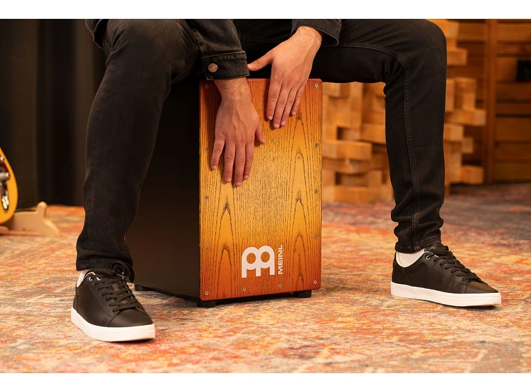 Meinl MCAJ100BK-SAF Headliner Snare Cajon Black - Sonoran Amber Fade 