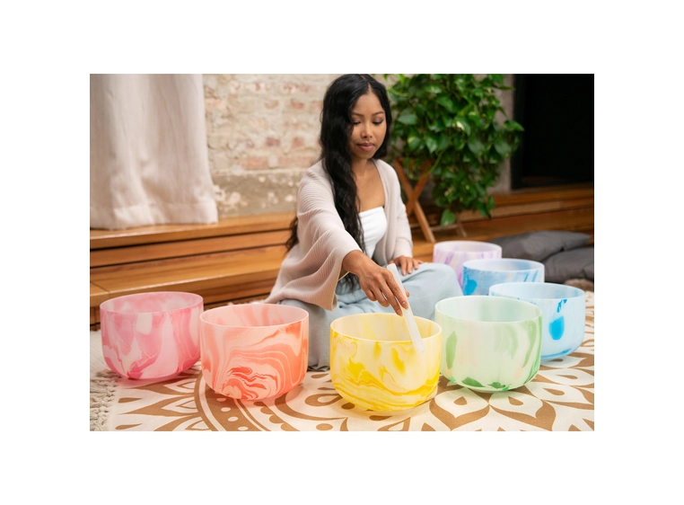 Meinl Sonic Energy MCSBSETCHA Marble Crystal Singing Bowl Chakra Set 
