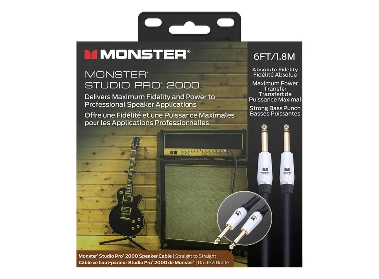 Monster Studio Pro 2000, Speaker 6 ft straight 1/4" plugs (600577) 