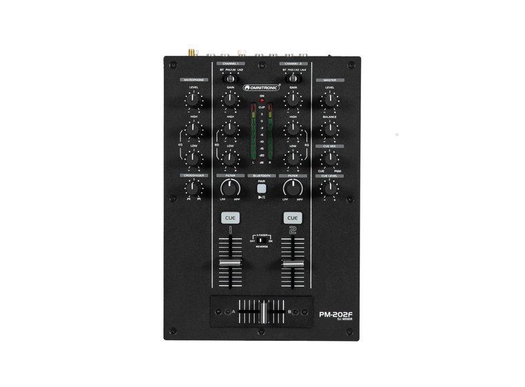 Omnitronic PM-202F 2-kanals DJ Mixer Med Filter og Bluetooth 