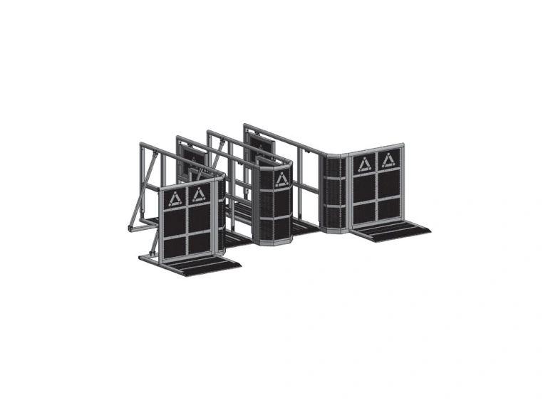 PROLYTE BAR-34 Barrikade, line-up Endestykke 90°, Alu, Venstre 
