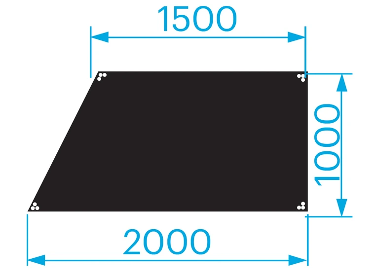 PROLYTE SM-D StageDex Basic scenepodie Trapes, 1,5x1x1,5M, Ubehandlet, Venstre 