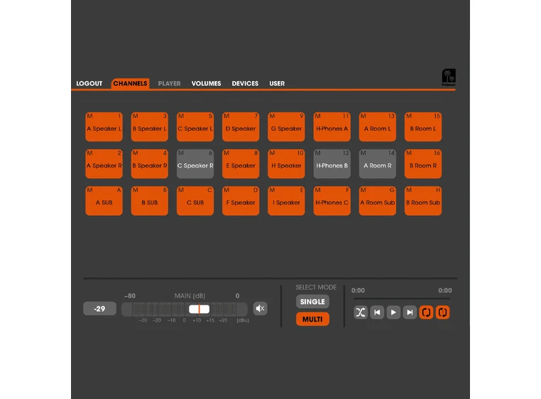 Palmer Grand Audition MKII 24-kanals høyttalerswitch-system 