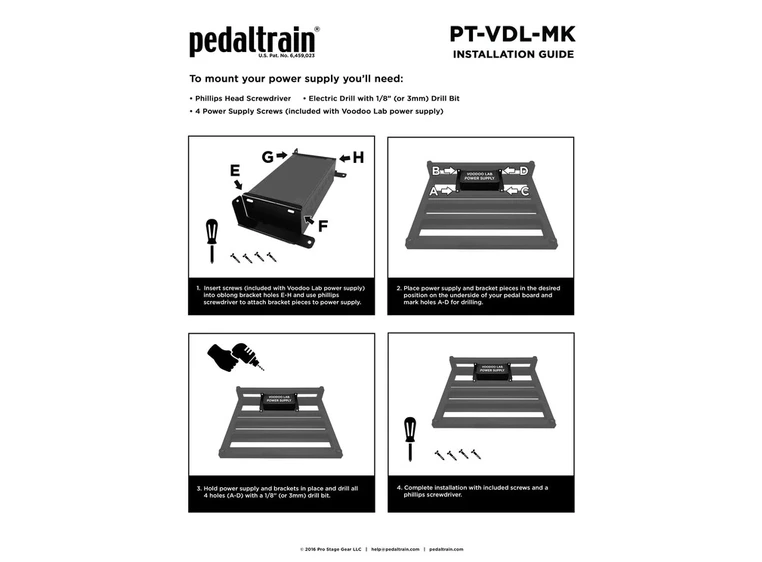Pedaltrain Voodoo Lab Mounting Kit for CL,NOVO,TERRA 