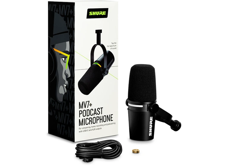 Shure MV7+ Black XLR/USB Speech microphone 