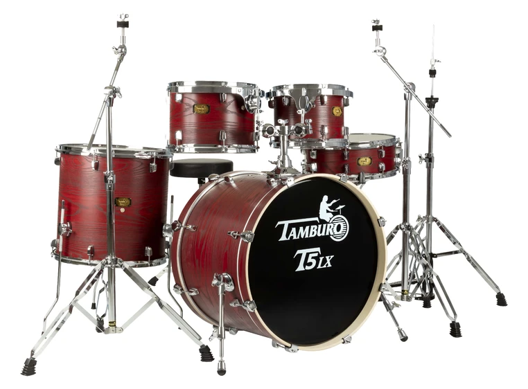Tamburo TB T5LXR22WGRD Trommesett WRAP/PVC red wood, 22" bass drum 