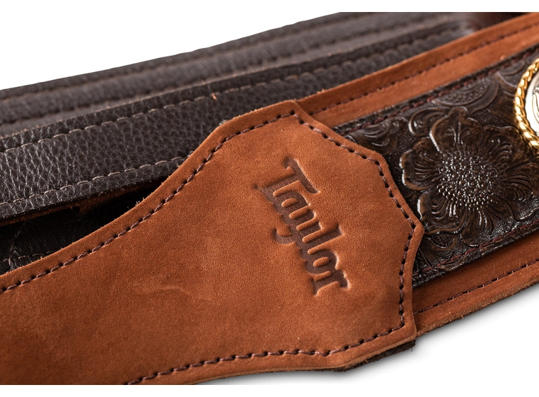 Taylor Grand Pacific Strap Brown Leather/Ni Concho, 3" 