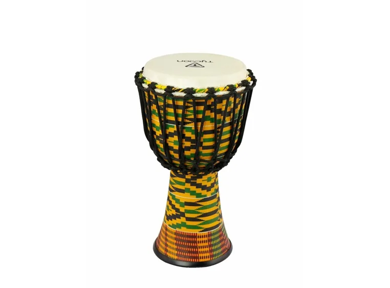Tycoon 10" Fiberglass Shell Rope-Tuned Djembe - Kente Finish 