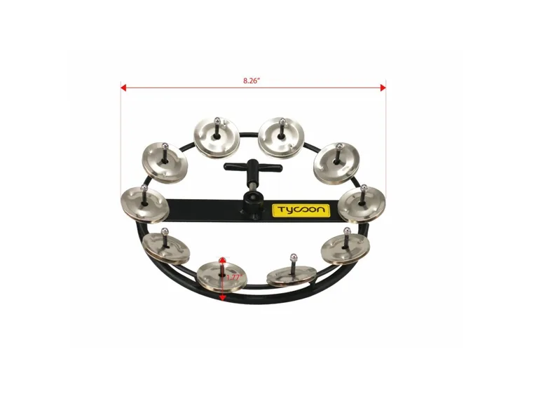 Tycoon Large Hi-Hat Tambourine - 10 Pair Steel Jingles 