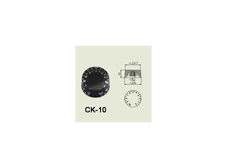 Wilkinson CK-10 el-gitar Control knob black metal 