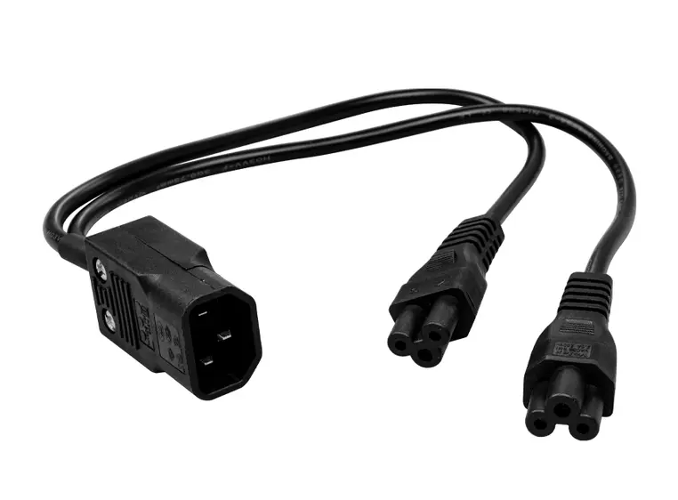 CIOKS Mains split cable, IEC C14 to two C5, 15 + 30cm 