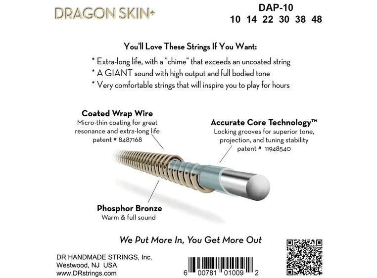 DR Strings DAP-10 Dragon skin+ (010-048) 